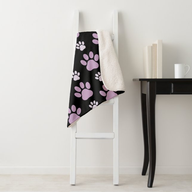 Muster von Paws, Lilac Paws, Hundepfen, Paw Prints Sherpadecke (Beispiel)