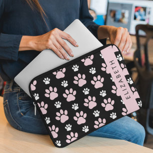 Muster von Paws, rosa Paws, Dog Paws, Ihr Name Laptopschutzhülle