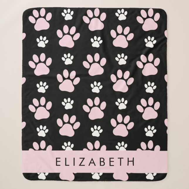 Muster von Paws, rosa Paws, Dog Paws, Ihr Name Sherpadecke (Vorderseite)