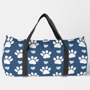Muster von Pfähnen, Hundpfägen, weißen Pfoten, bla Duffle Bag