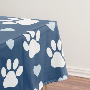 Muster von Pfähnen, Hundpfägen, weißen Pfoten, bla Tischdecke