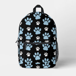 Muster von Pfoten, blauen Pfoten, Hundepfoten, Tie Bedruckter Rucksack