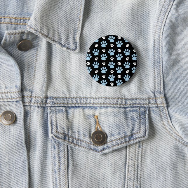 Muster von Pfoten, blauen Pfoten, Hundepfoten, Tie Button (Beispiel)