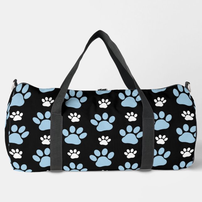 Muster von Pfoten, blauen Pfoten, Hundepfoten, Tie Duffle Bag (Vorderseite)