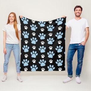 Muster von Pfoten, blauen Pfoten, Hundepfoten, Tie Fleecedecke