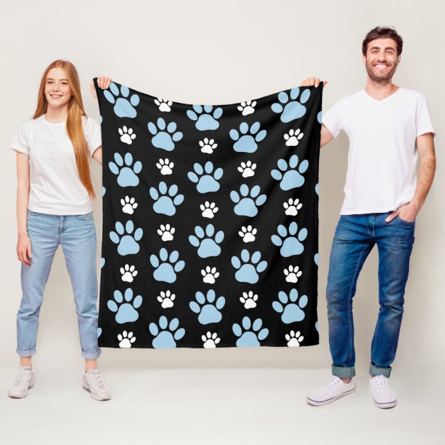 Muster von Pfoten, blauen Pfoten, Hundepfoten, Tie Fleecedecke (Beispiel)