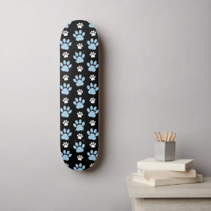 Muster von Pfoten, blauen Pfoten, Hundepfoten, Tie Skateboard