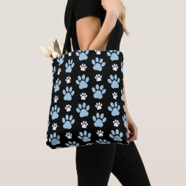 Muster von Pfoten, blauen Pfoten, Hundepfoten, Tie Tasche