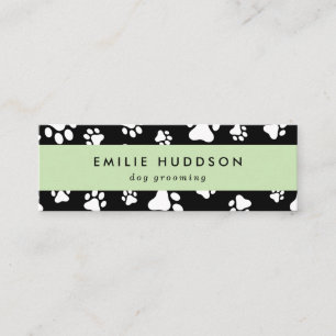 Muster von Pfoten, Hunde-Groomer, Hunde-Walker, Pe Mini Visitenkarte
