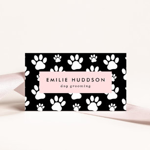 Muster von Pfoten, Hunde-Groomer, Hunde-Walker, Pe Visitenkarte