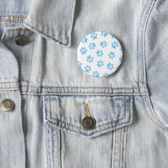 Muster von Pfoten, Hundeschäben, blaue Baby-Paws Button (Beispiel)
