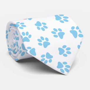 Muster von Pfoten, Hundeschäben, blaue Baby-Paws Krawatte