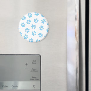 Muster von Pfoten, Hundeschäben, blaue Baby-Paws Magnet