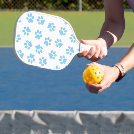 Muster von Pfoten, Hundeschäben, blaue Baby-Paws Pickleball Schläger