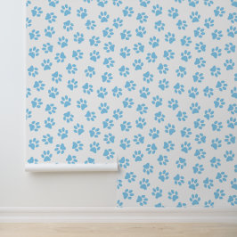 Muster von Pfoten, Hundeschäben, blaue Baby-Paws Tapete