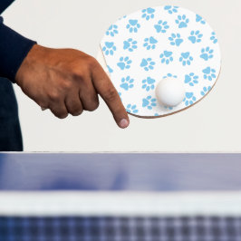 Muster von Pfoten, Hundeschäben, blaue Baby-Paws Tischtennis Schläger
