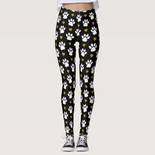 Muster von Pfoten, Hundeschäben, weißen Pfoten, go Leggings