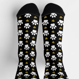 Muster von Pfoten, Hundeschäben, weißen Pfoten, go Socken