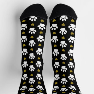 Muster von Pfoten, Hundeschäben, weißen Pfoten, go Socken