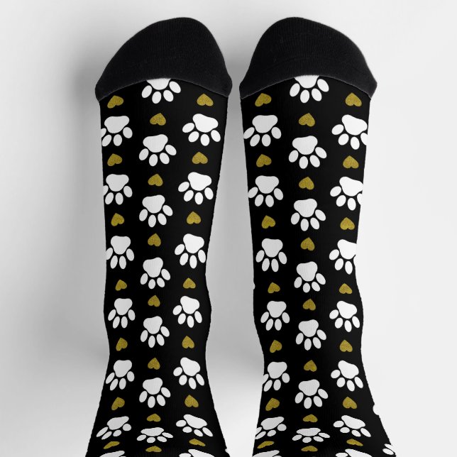 Muster von Pfoten, Hundeschäben, weißen Pfoten, go Socken (Oben)