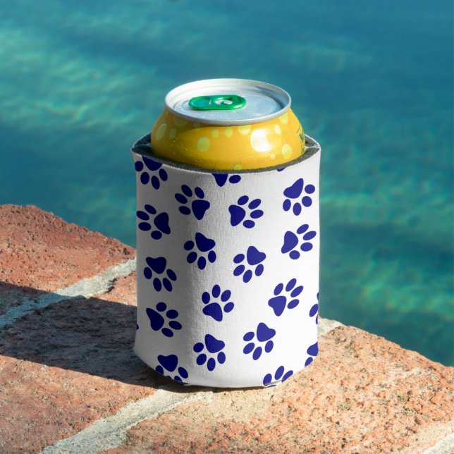 Muster von Pfoten, Hundeschäften, blaue Navy-Paws Dosenkühler (In Situ Pool)