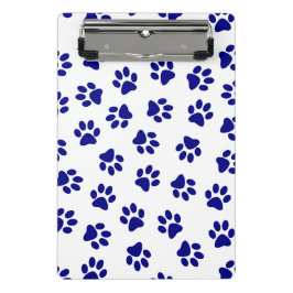 Muster von Pfoten, Hundeschäften, blaue Navy-Paws Mini Klemmbrett