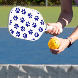 Muster von Pfoten, Hundeschäften, blaue Navy-Paws Pickleball Schläger