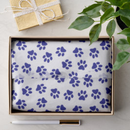 Muster von Pfoten, Hundeschäften, blaue Navy-Paws Seidenpapier