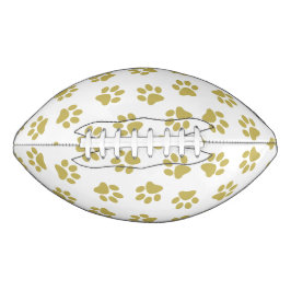 Muster von Pfoten, Hundeschäften, goldenen Pfoten Football
