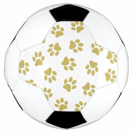Muster von Pfoten, Hundeschäften, goldenen Pfoten Fußball