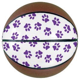 Muster von Pfoten, Hundeschäften, Lila Pfoten Basketball