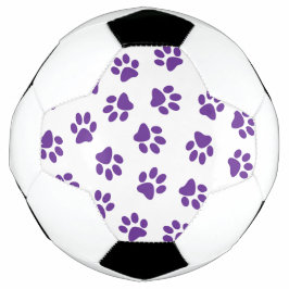 Muster von Pfoten, Hundeschäften, Lila Pfoten Fußball