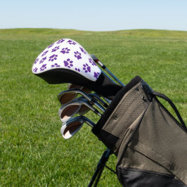 Muster von Pfoten, Hundeschäften, Lila Pfoten Golf Headcover