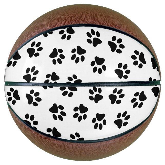 Muster von Pfoten, Hundeschäften, schwarzen Pfoten Basketball (Vorderseite)