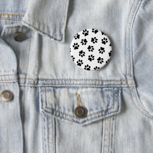 Muster von Pfoten, Hundeschäften, schwarzen Pfoten Button