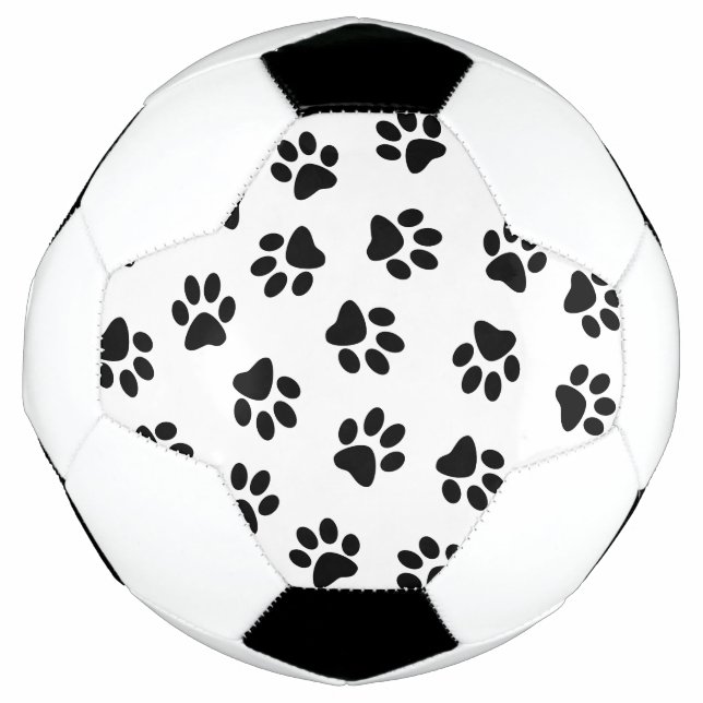 Muster von Pfoten, Hundeschäften, schwarzen Pfoten Fußball (Vorderseite)
