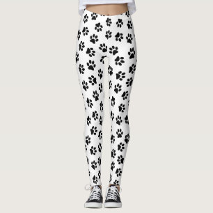 Muster von Pfoten, Hundeschäften, schwarzen Pfoten Leggings