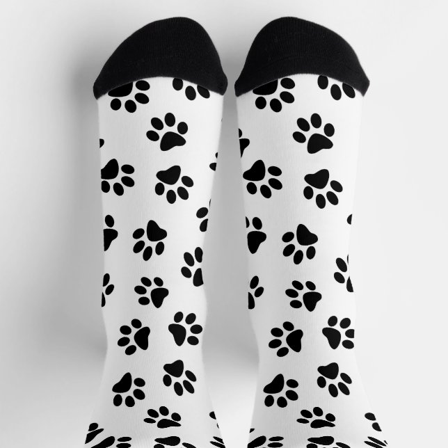 Muster von Pfoten, Hundeschäften, schwarzen Pfoten Socken (Oben)