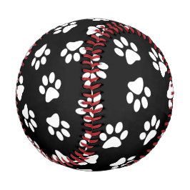Muster von Pfoten, Hundeschäften, weißen Pfoten Baseball