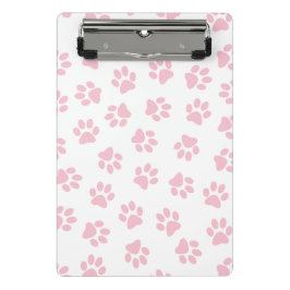 Muster von Pfoten, Hundeschrauben, Baby-Pink-Pfote Mini Klemmbrett