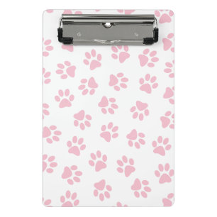 Muster von Pfoten, Hundeschrauben, Baby-Pink-Pfote Mini Klemmbrett