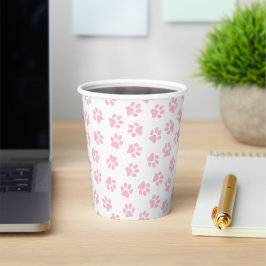 Muster von Pfoten, Hundeschrauben, Baby-Pink-Pfote Pappbecher