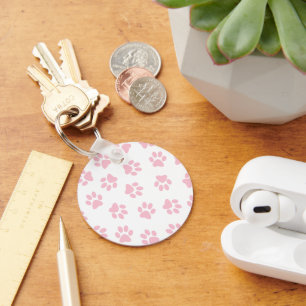 Muster von Pfoten, Hundeschrauben, Baby-Pink-Pfote Schlüsselanhänger