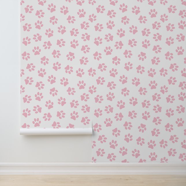 Muster von Pfoten, Hundeschrauben, Baby-Pink-Pfote Tapete (Anwendung)