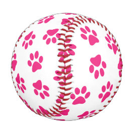 Muster von Pfoten, Hundeschrauben, rosa Pfoten Baseball
