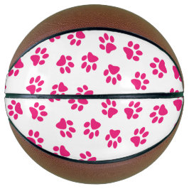 Muster von Pfoten, Hundeschrauben, rosa Pfoten Basketball