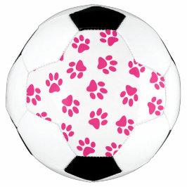 Muster von Pfoten, Hundeschrauben, rosa Pfoten Fußball