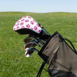 Muster von Pfoten, Hundeschrauben, rosa Pfoten Golf Headcover