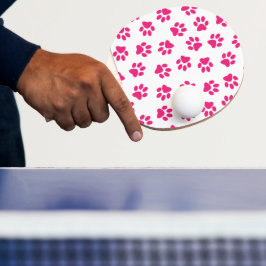 Muster von Pfoten, Hundeschrauben, rosa Pfoten Tischtennis Schläger