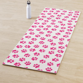 Muster von Pfoten, Hundeschrauben, rosa Pfoten Yogamatte